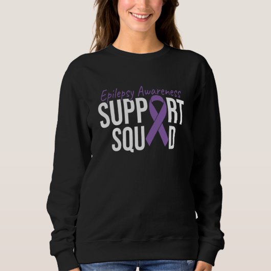 Support Squad We Wear Purple For Epilepsy Awarenes Trui (Voorkant)