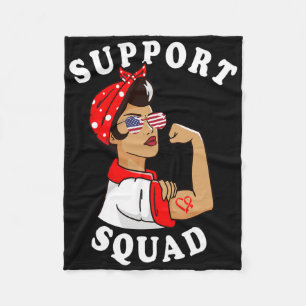 Support Squad Women Sungles Heart Disease Awarenes Fleece Deken