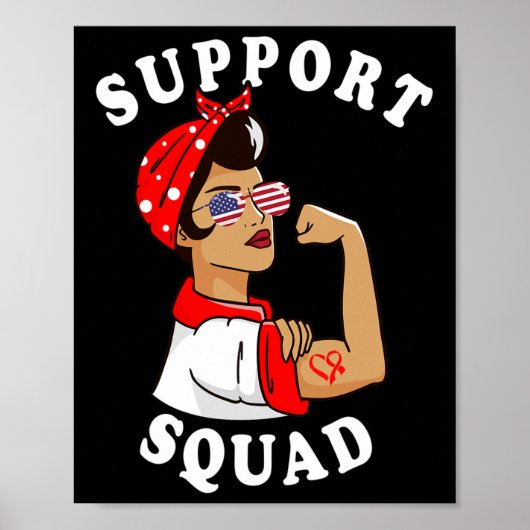 Support Squad Women Sungles Heart Disease Awarenes Poster (Voorkant)