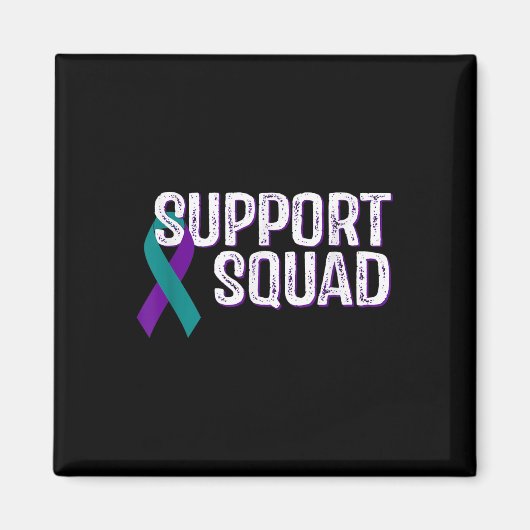 Support Squad Zelfmoordpreventie Awareness Ribbon Magneet (Voorkant)