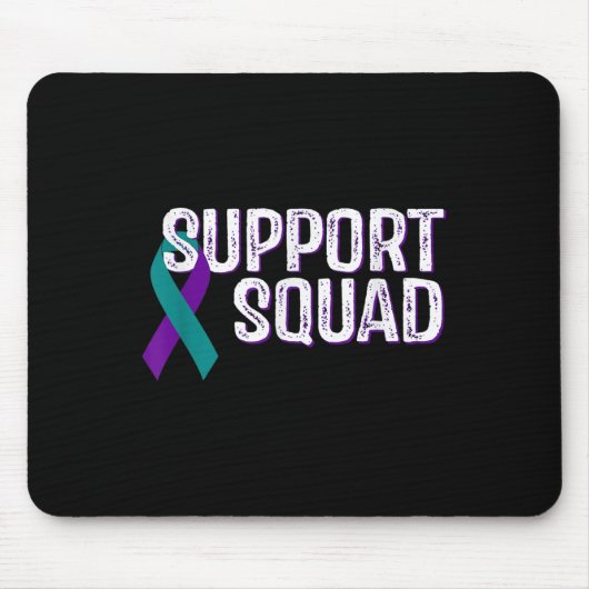 Support Squad Zelfmoordpreventie Awareness Ribbon Muismat (Voorkant)