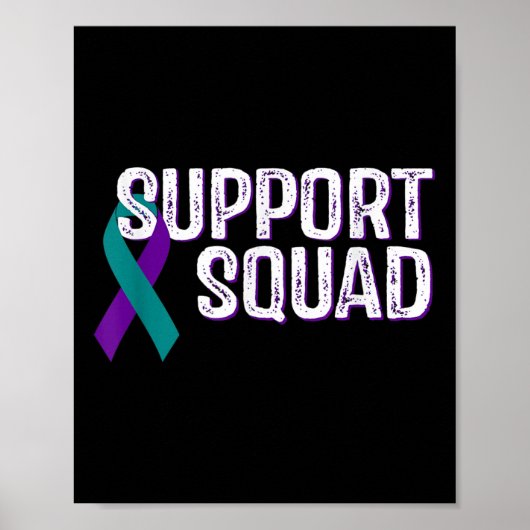 Support Squad Zelfmoordpreventie Awareness Ribbon Poster (Voorkant)