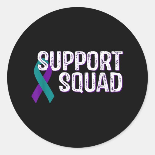 Support Squad Zelfmoordpreventie Awareness Ribbon Ronde Sticker (Voorkant)
