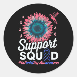 Support Squad Zonnebloem Warrior Onvruchtbaarheid Ronde Sticker
