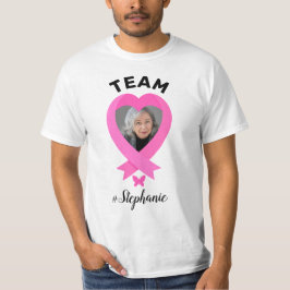 Support Team Borstkanker Bewustzijn Custom Foto T-shirt