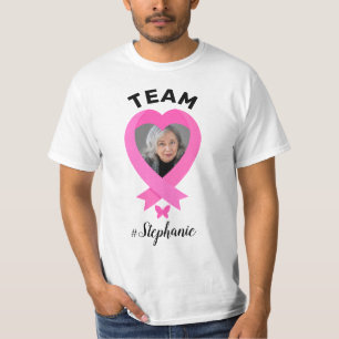 Support Team Borstkanker Bewustzijn Custom Foto T-shirt