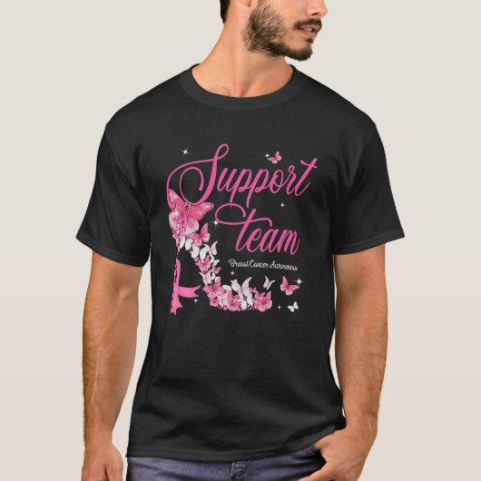 Support Team Breast Cancer Awareness High Pin T-shirt (Voorkant)