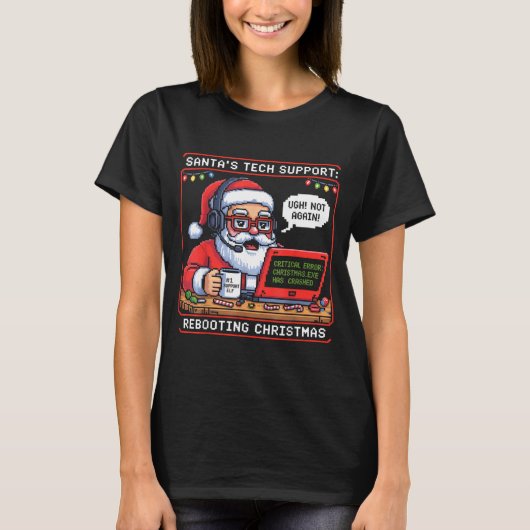 Support Tech s Santa Rebooting Magic T-shirt (Voorkant)