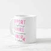 Support The Fighters Breast Cancer Pink Ribbon Koffiemok (Voorkant links)