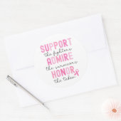 Support The Fighters Breast Cancer Pink Ribbon Ronde Sticker (Envelop)