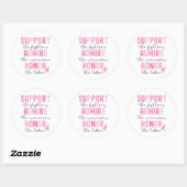 Support The Fighters Breast Cancer Pink Ribbon Ronde Sticker (Vel)