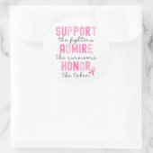 Support The Fighters Breast Cancer Pink Ribbon Ronde Sticker (Tas)