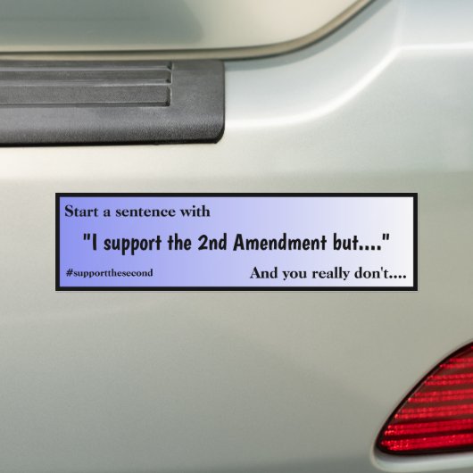 Support The Second Amendment Blue Fade Bumpersticker (Op auto)