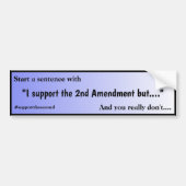 Support The Second Amendment Blue Fade Bumpersticker (Voorkant)