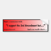 Support The Second Amendment Red Fade Bumpersticker (Voorkant)