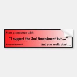 Support The Second Amendment Red Fade Bumpersticker