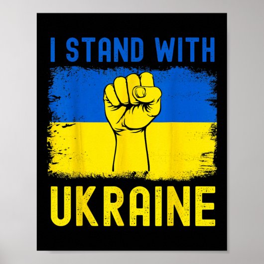 Support Ukraine Flag I Stand With Ukraine  Poster (Voorkant)