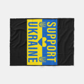 Support Ukraine Flag With Heart Fleece Deken (Voorkant (Horizontaal))