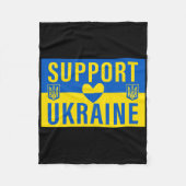 Support Ukraine Flag With Heart  Fleece Deken (Voorkant)