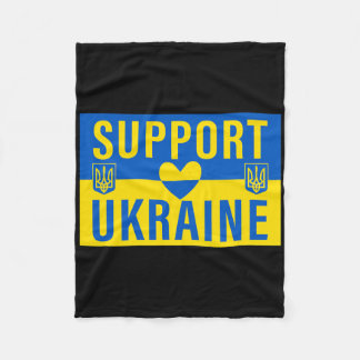 Support Ukraine Flag With Heart Fleece Deken