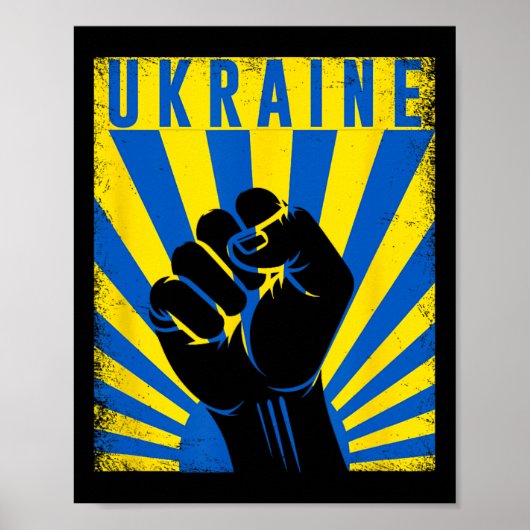 Support Ukraine Hand Fist Ukraine Resist Protest U Poster (Voorkant)