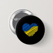Support Ukraine Heart Ukrainian Flag  Ronde Button 5,7 Cm (Voorkant /achterkant)