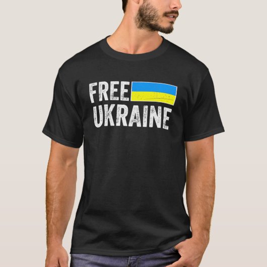 Support Ukraine I Stand With Ukraine Flag Free Ukr T-shirt (Voorkant)