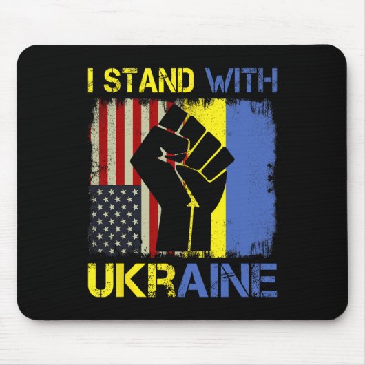 Support Ukraine I Stand With Ukraine Ukrainian Fla Muismat (Voorkant)