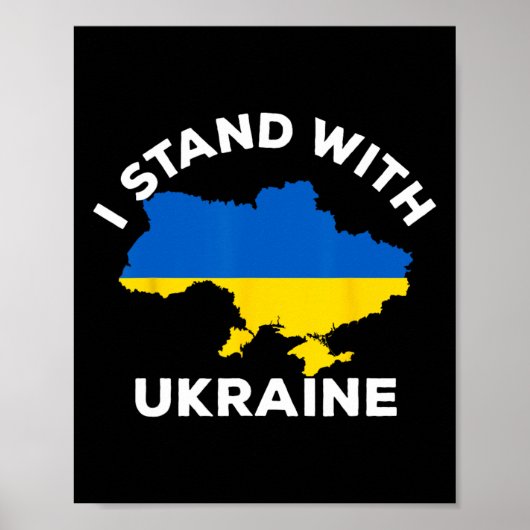 Support Ukraine I Stand With Ukraine Ukrainian Map Poster (Voorkant)
