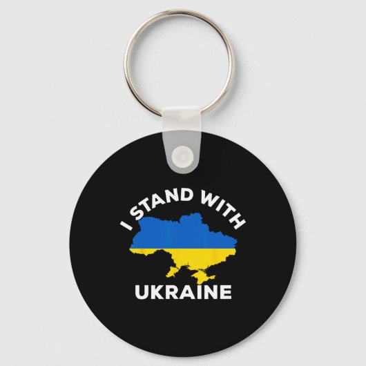 Support Ukraine I Stand With Ukraine Ukrainian Map Sleutelhanger (Voorkant)