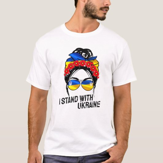 Support Ukraine Pride I Stand With Ukraine Flag Fo T-shirt (Voorkant)