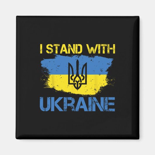 Support Ukraine With This Ukraine Flag I Stand Wit Magneet (Voorkant)