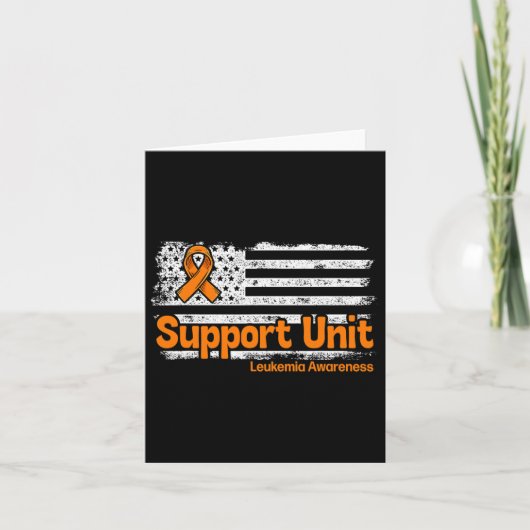 Support Unit Flag Bloedkanker Leukemie Bewustzijn Kaart (Voorkant)