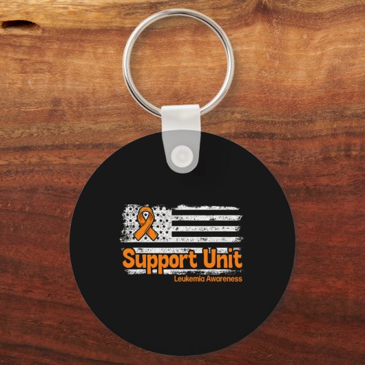 Support Unit Flag Bloedkanker Leukemie Bewustzijn Sleutelhanger (Voorkant)