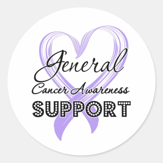 Support voor algemeen kankerbewustzijn ronde sticker (Voorkant)