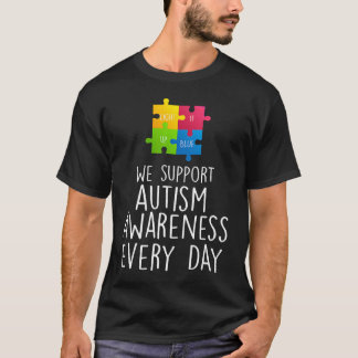 Support voor bewustwording bij autisme elke dag t-shirt