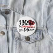 Support voor de militaire Liefde van Soldier Ronde Button 7,6 Cm (In situ)