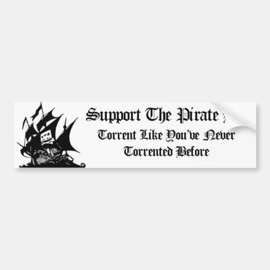 Support voor de Pirate Bay (andere versie) Bumpersticker (Voorkant)