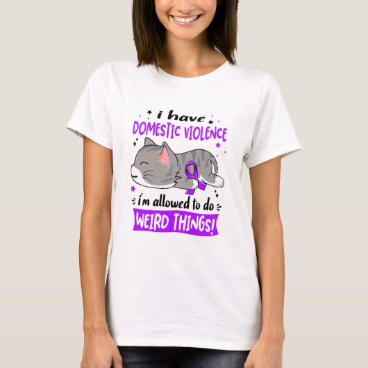 Support voor Domestic Violence Awareness Ribbon Gi T-shirt (Voorkant)