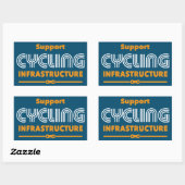 Support voor fietsinfrastructuur rechthoekige sticker (Vel)