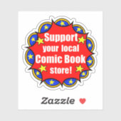 Support voor je lokale stripwinkel-notebook Sticke Sticker (Vel)