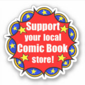 Support voor je lokale stripwinkel-notebook Sticke Sticker (Voorkant)