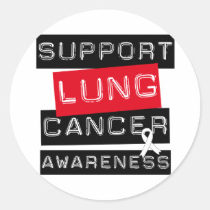 Support voor Lung Cancer Awareness Ronde Sticker