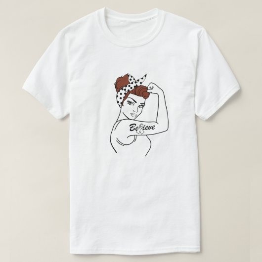 Support voor Lung Cancer Awareness Warrior Geloof T-shirt (Design voorkant)