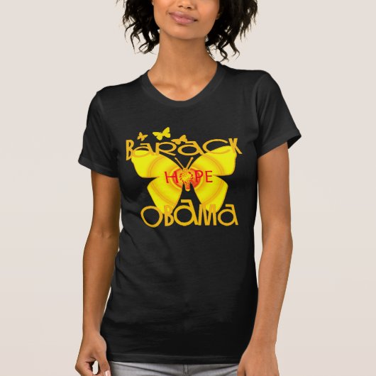 Support voor Obama Butterfly T-shirt (Voorkant)