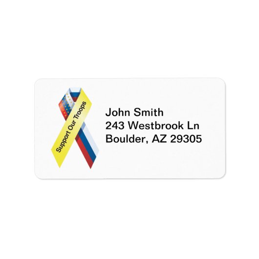 Support voor ons troepenlabel etiket (Voorkant)