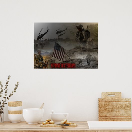 Support voor onze Amerikaanse veteranen Poster (Keuken)
