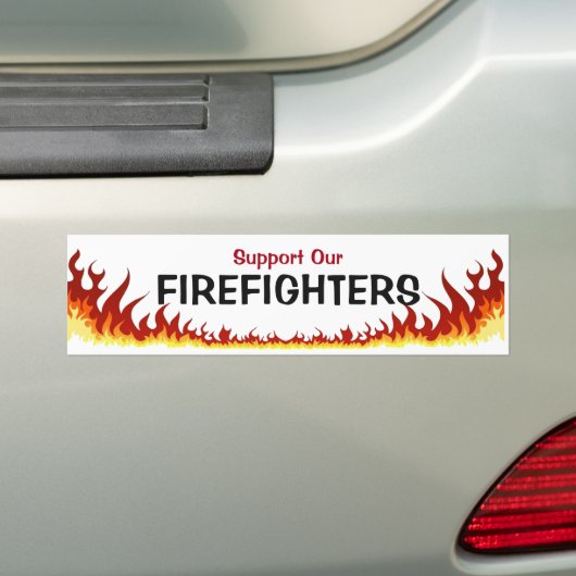 Support voor onze brandweerlieden bumpersticker (Op auto)