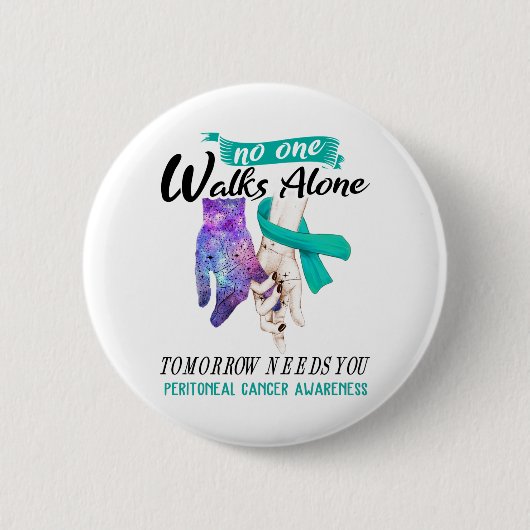 Support voor Peritoneal Cancer Awareness Ribbon Gi Ronde Button 5,7 Cm (Voorkant)