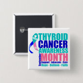 Support voor Thyroid Cancer Awareness Maand Vierkante Button 5,1 Cm (Voorkant /achterkant)